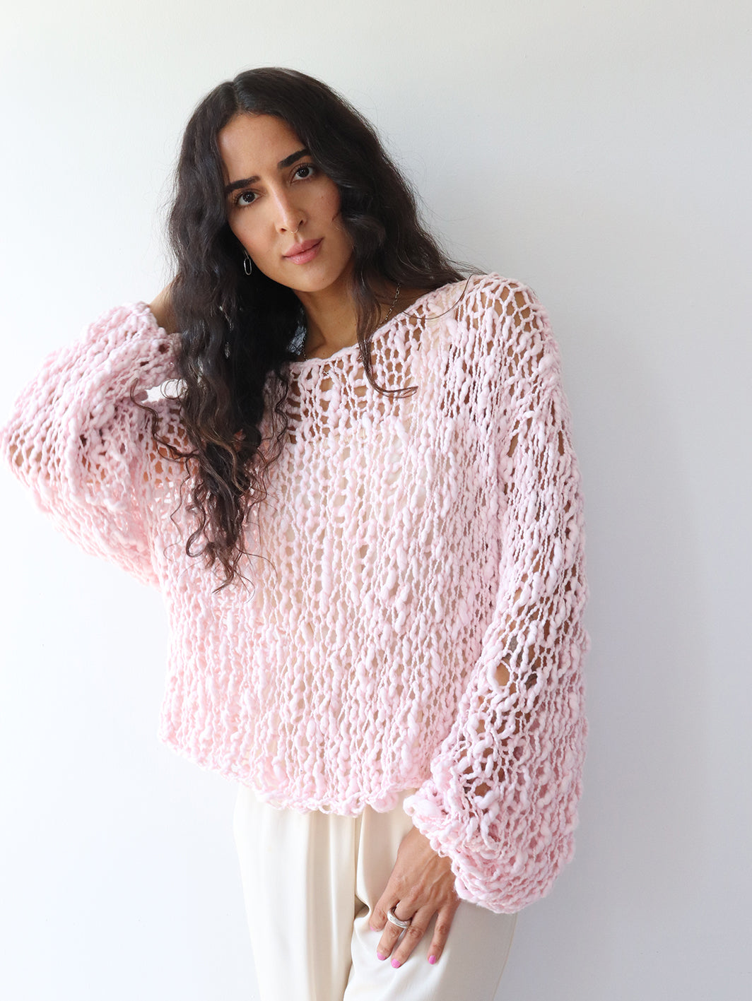 The Signature Girlfriend Sweater- Rose