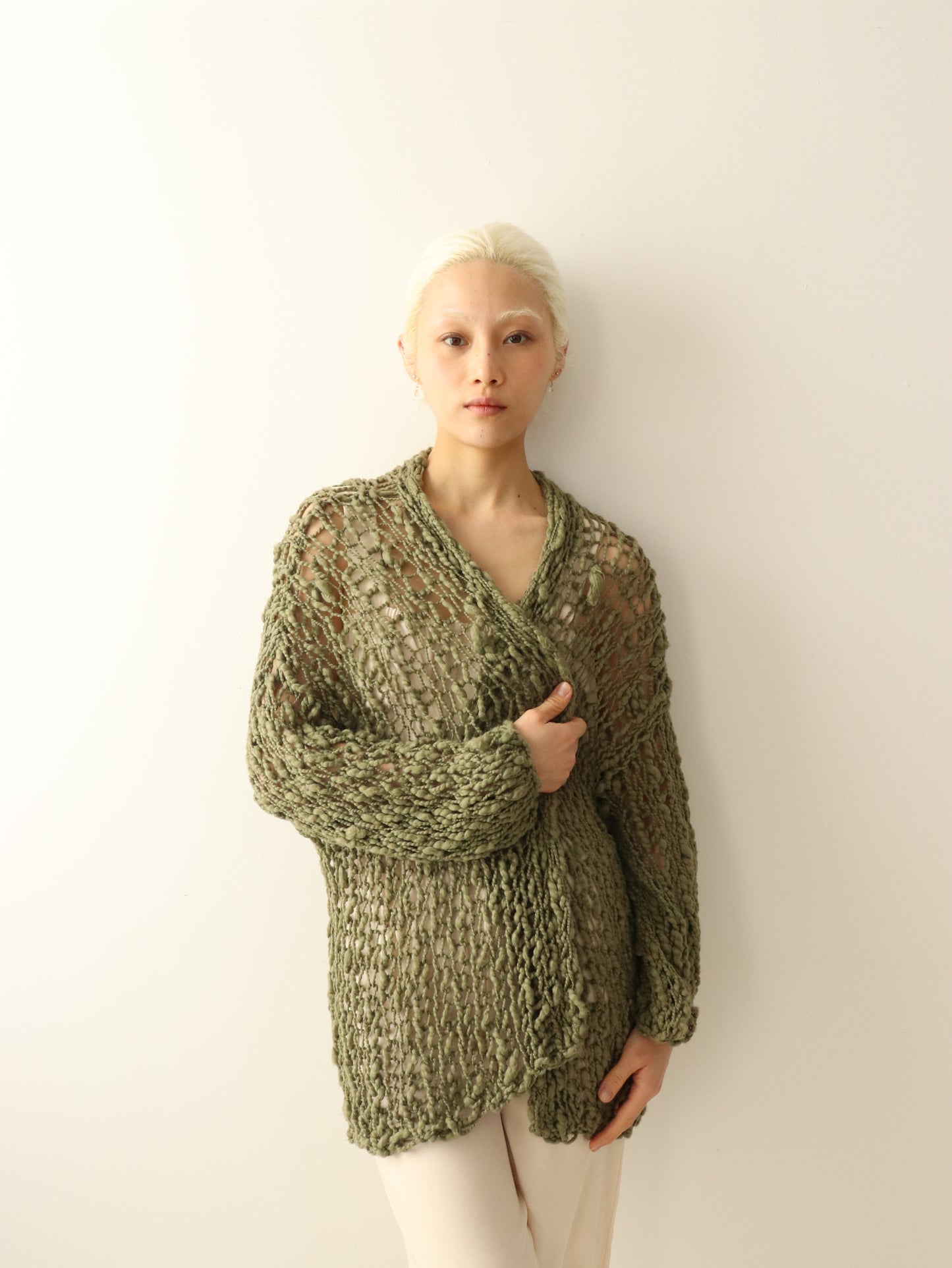 Cotton Long Robe - Olive