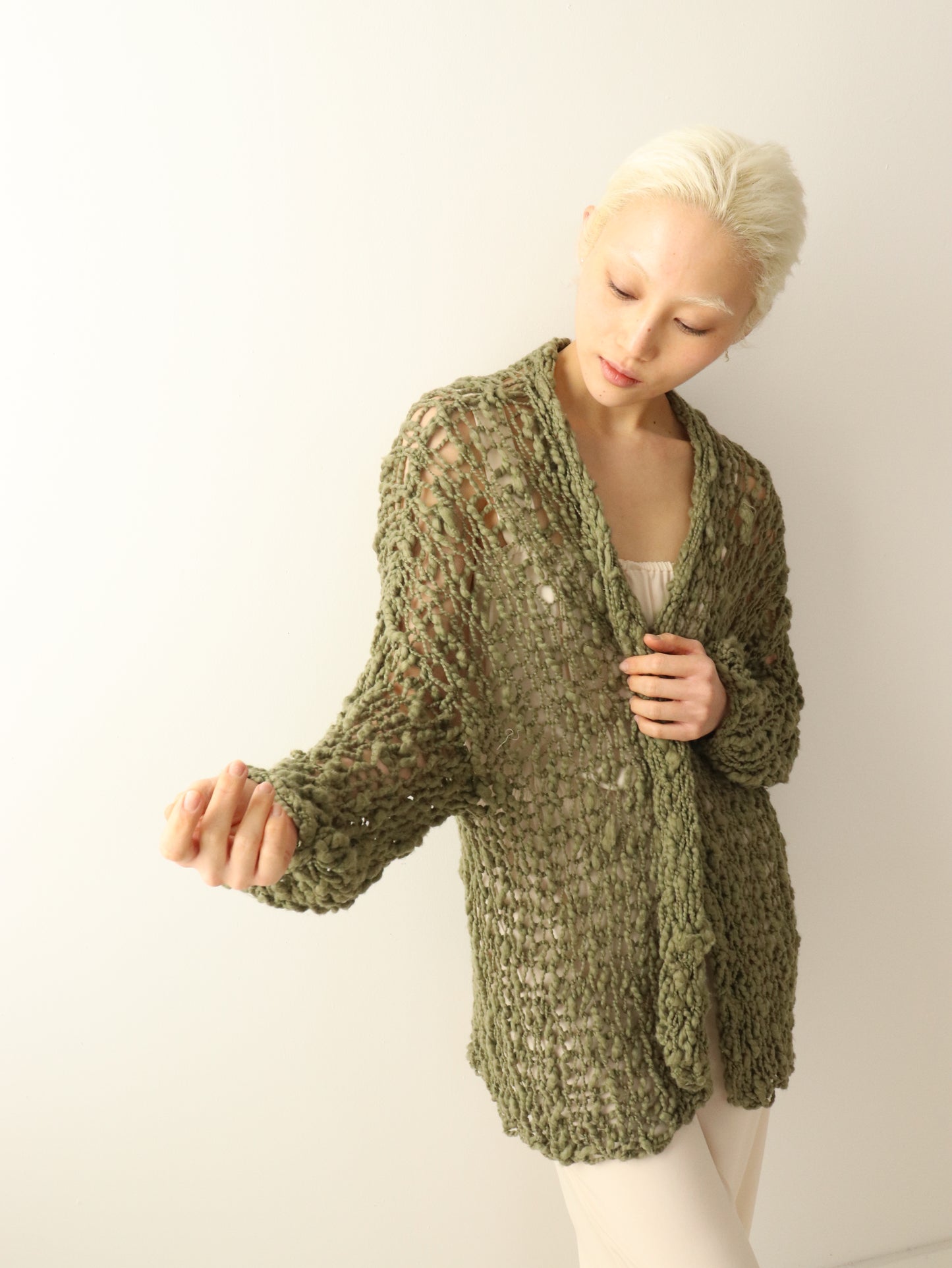 Cotton Long Robe - Olive