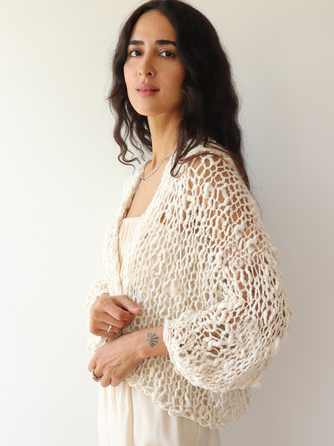 The Cropped Cotton Robe - Natural