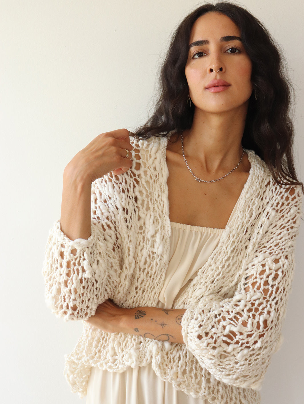 The Cropped Cotton Robe - Natural