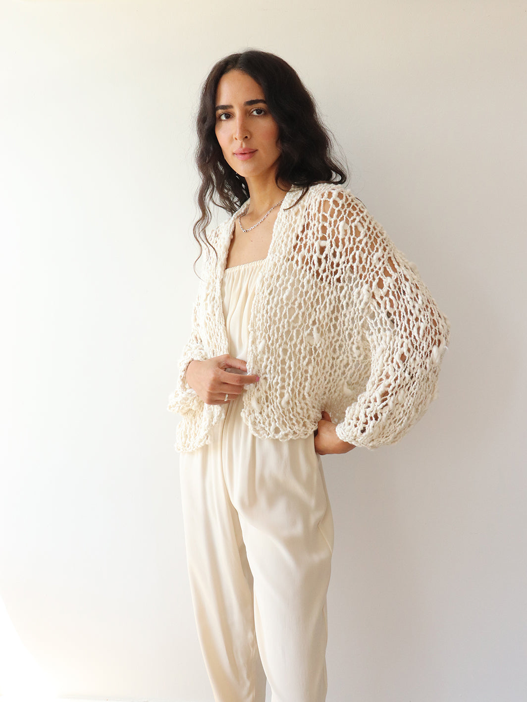 The Cropped Cotton Robe - Natural