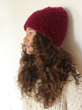 Virgin Wool Hat  - Beet