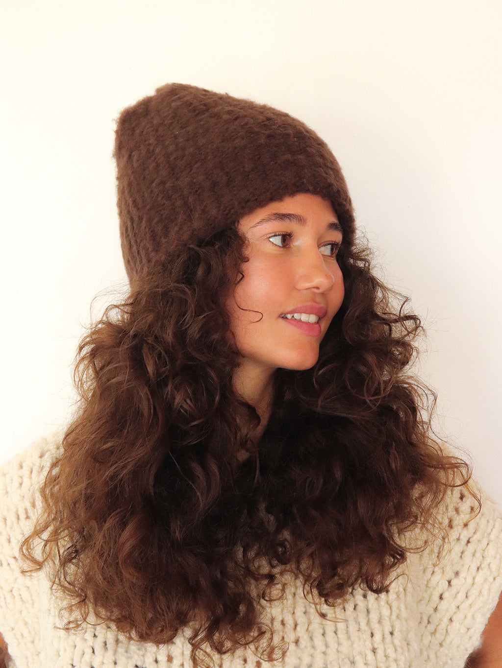 Virgin Wool Hat  - Chocolate