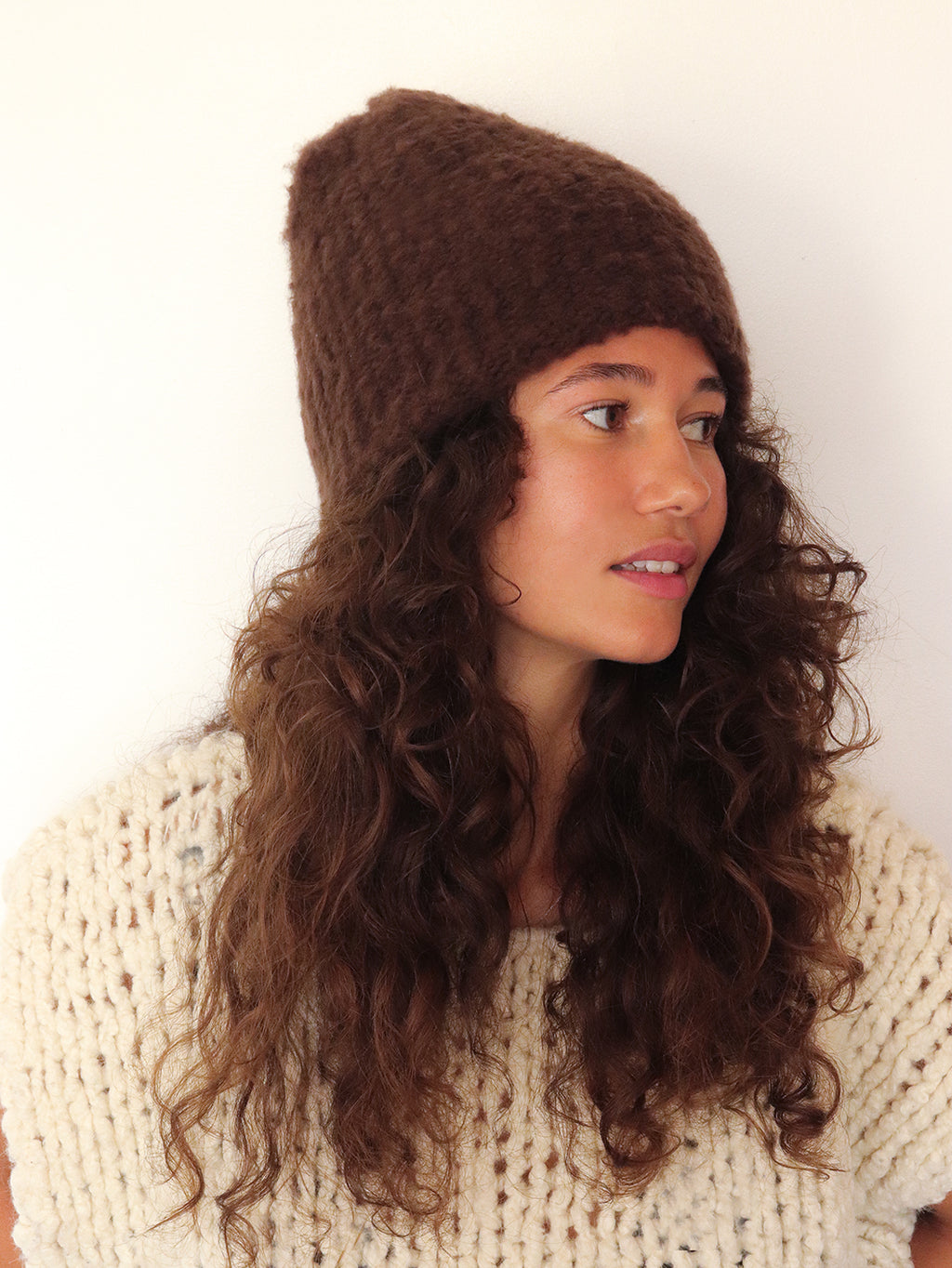 Virgin Wool Hat  - Chocolate