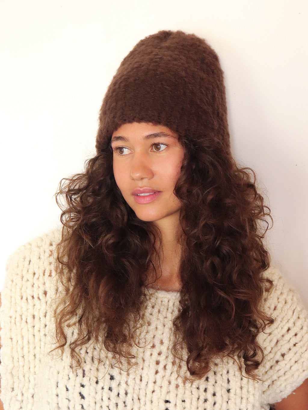 Virgin Wool Hat  - Chocolate