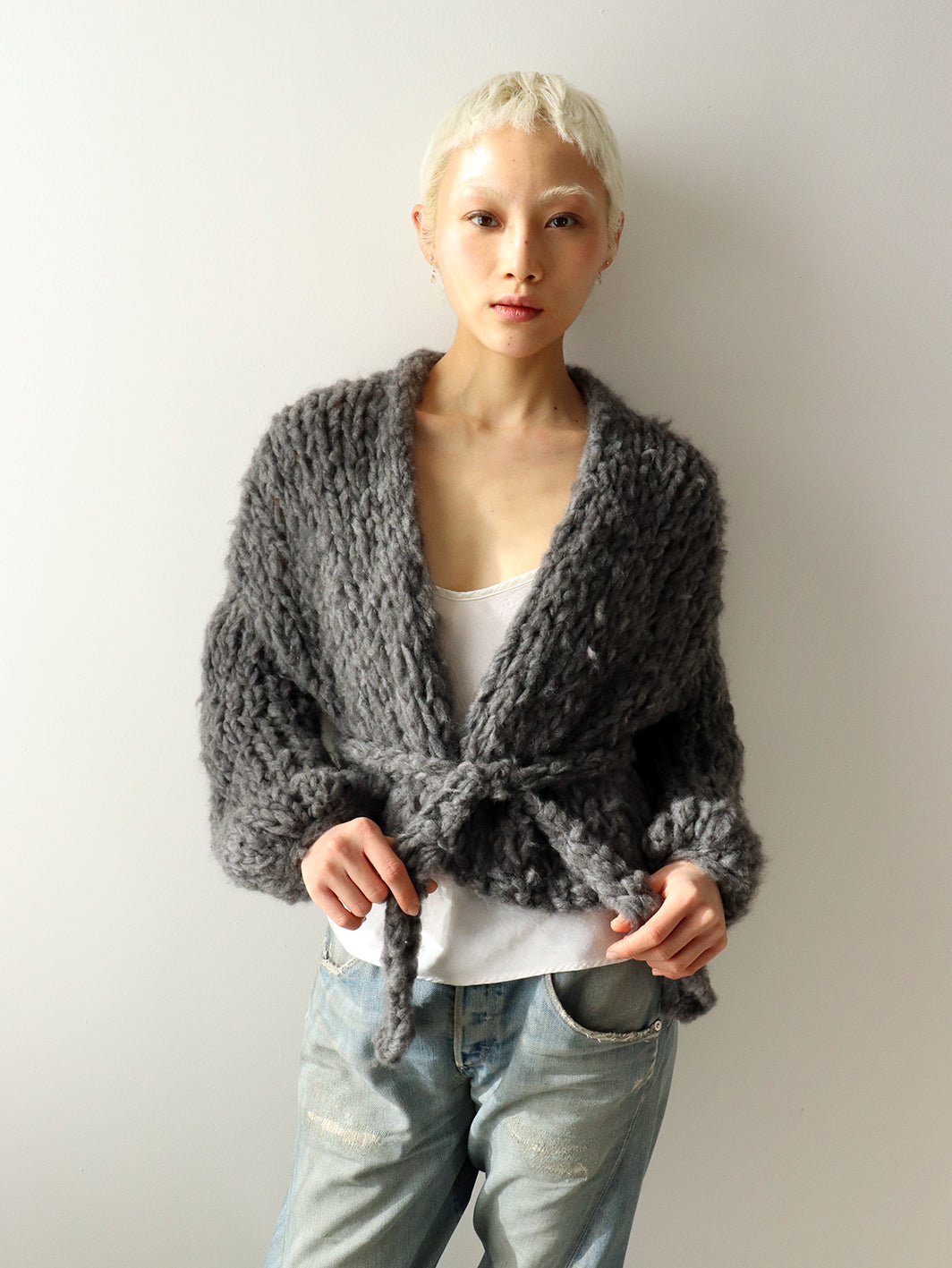 Cashmere Short Robe - Dark Grey