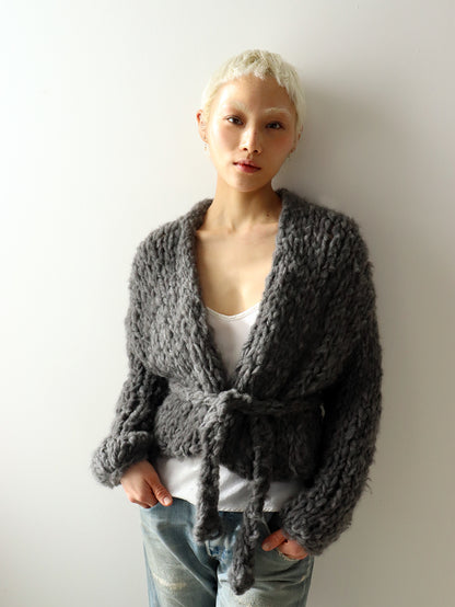 Cashmere Short Robe - Dark Grey