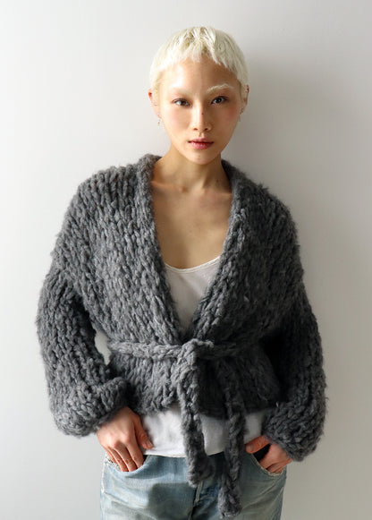 Cashmere Short Robe - Dark Grey