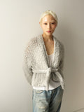 Cashmere Short Robe - Light Gray