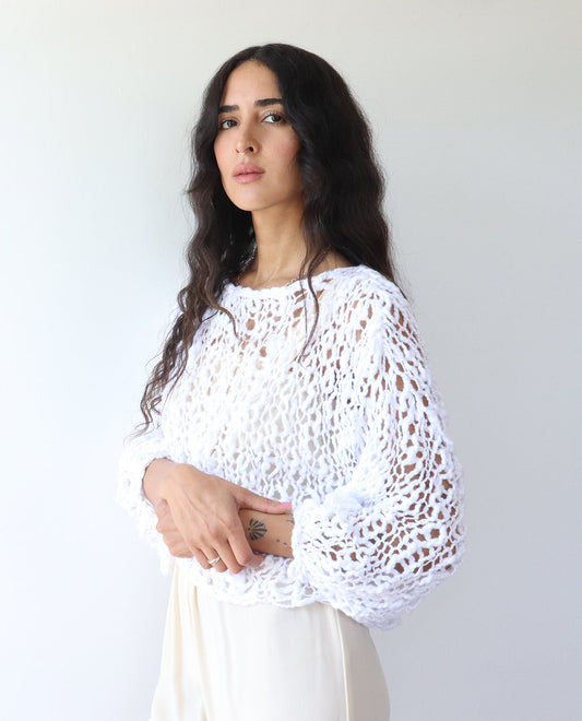 The Signature Girlfriend Sweater - White