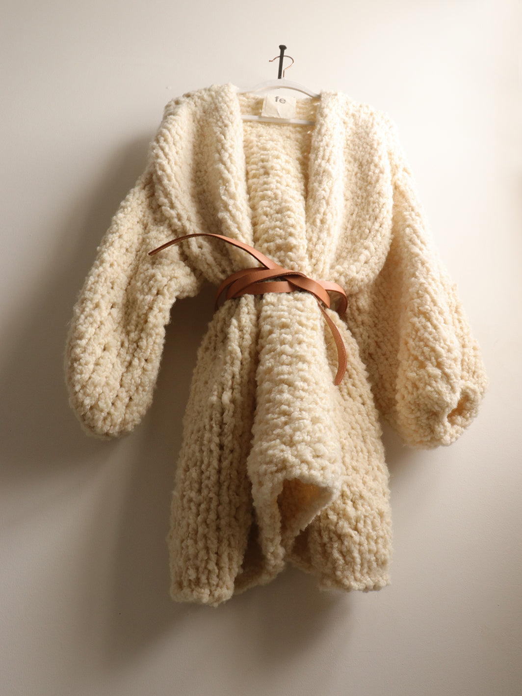 Wool - Long Teddy with leather belt