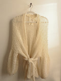Wool - Long Robe with belt - Natural
