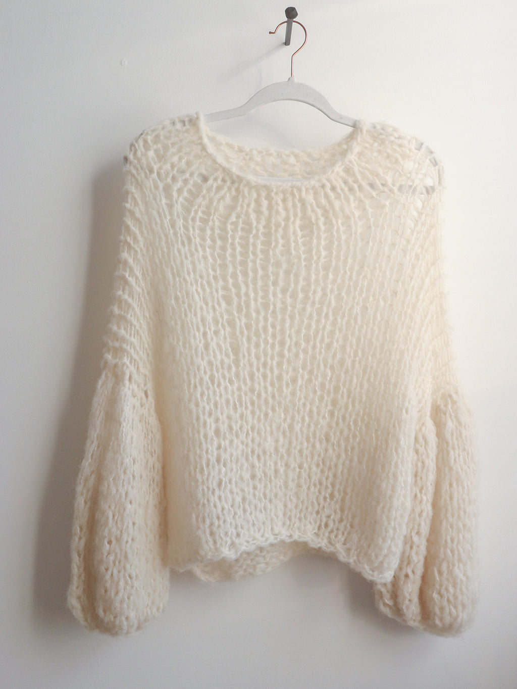 Wool - Sweater Balloon Sleeves - Natural