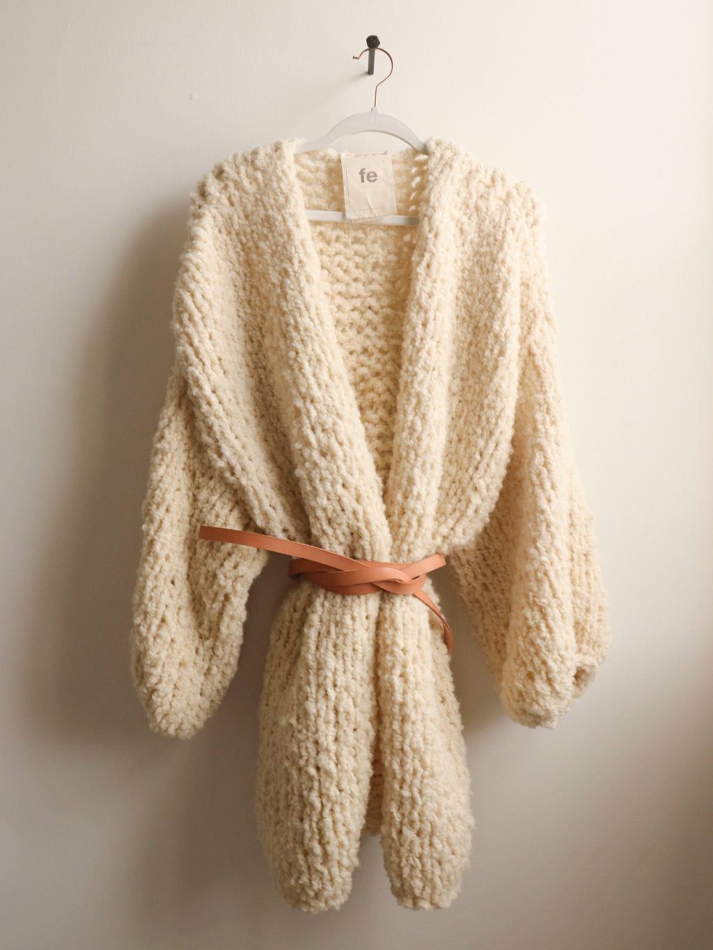 Wool - Long Teddy with leather belt