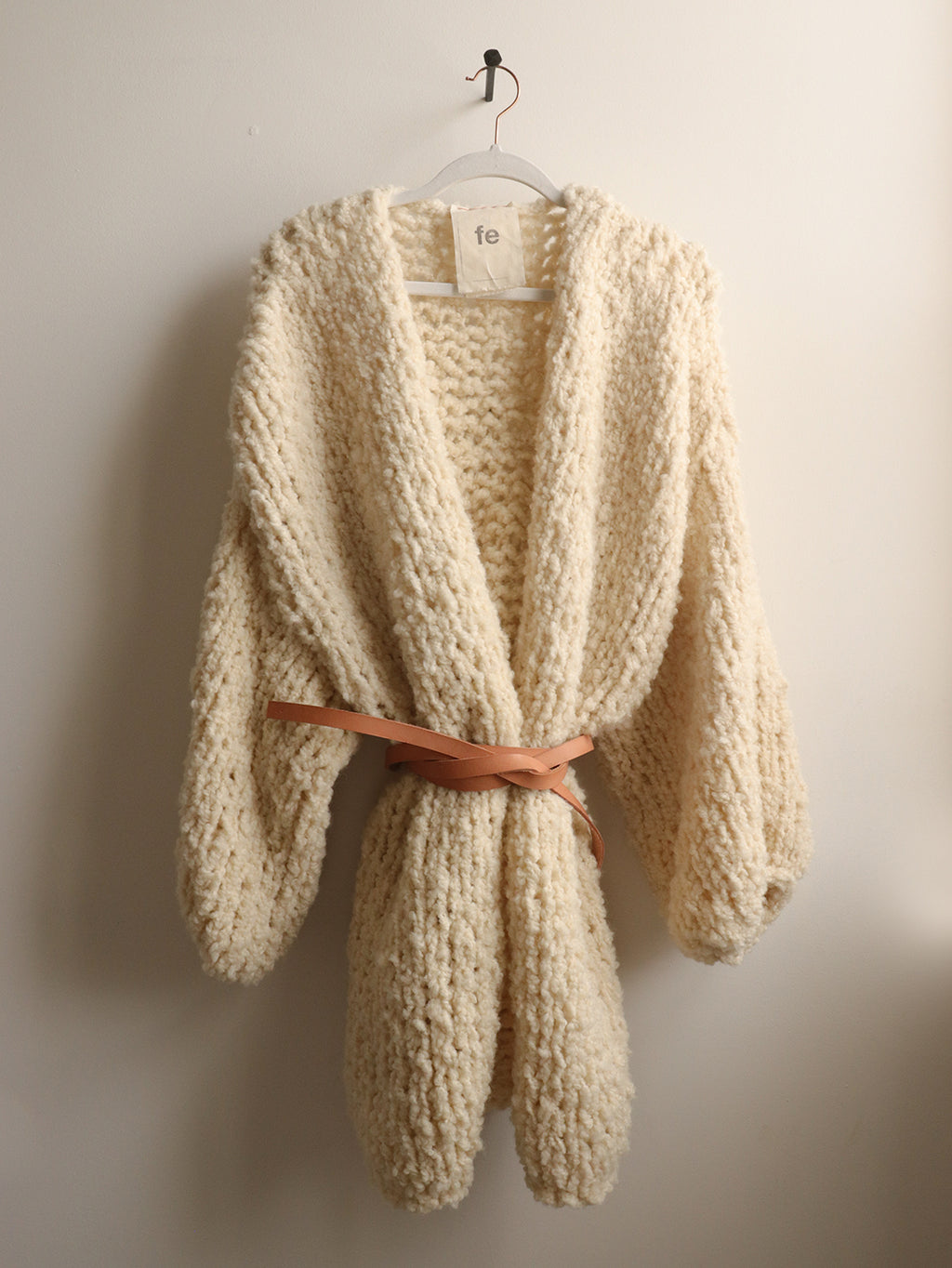 Wool - Long Teddy with leather belt