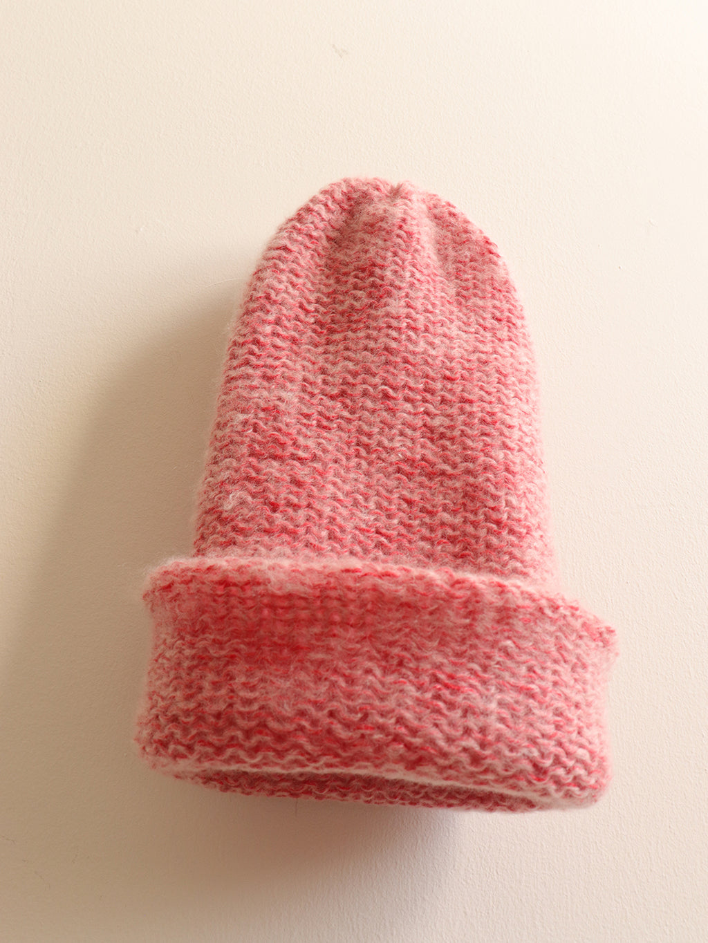 Cashmere Hat - Strawberry+White