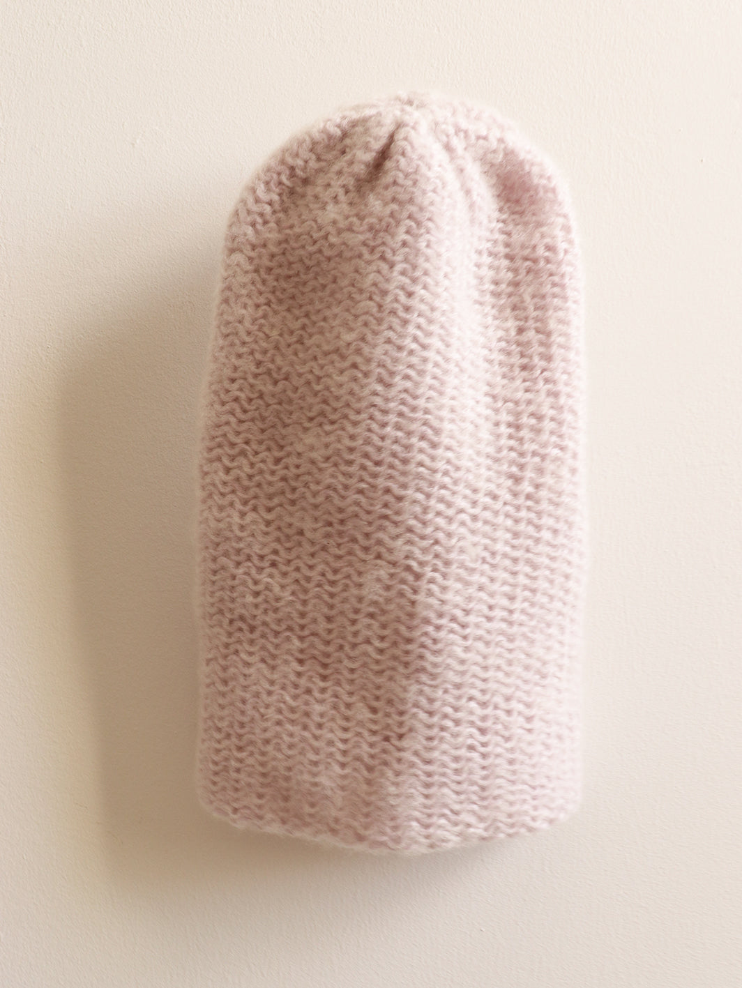 Cashmere Hat - Pale Mauve+White