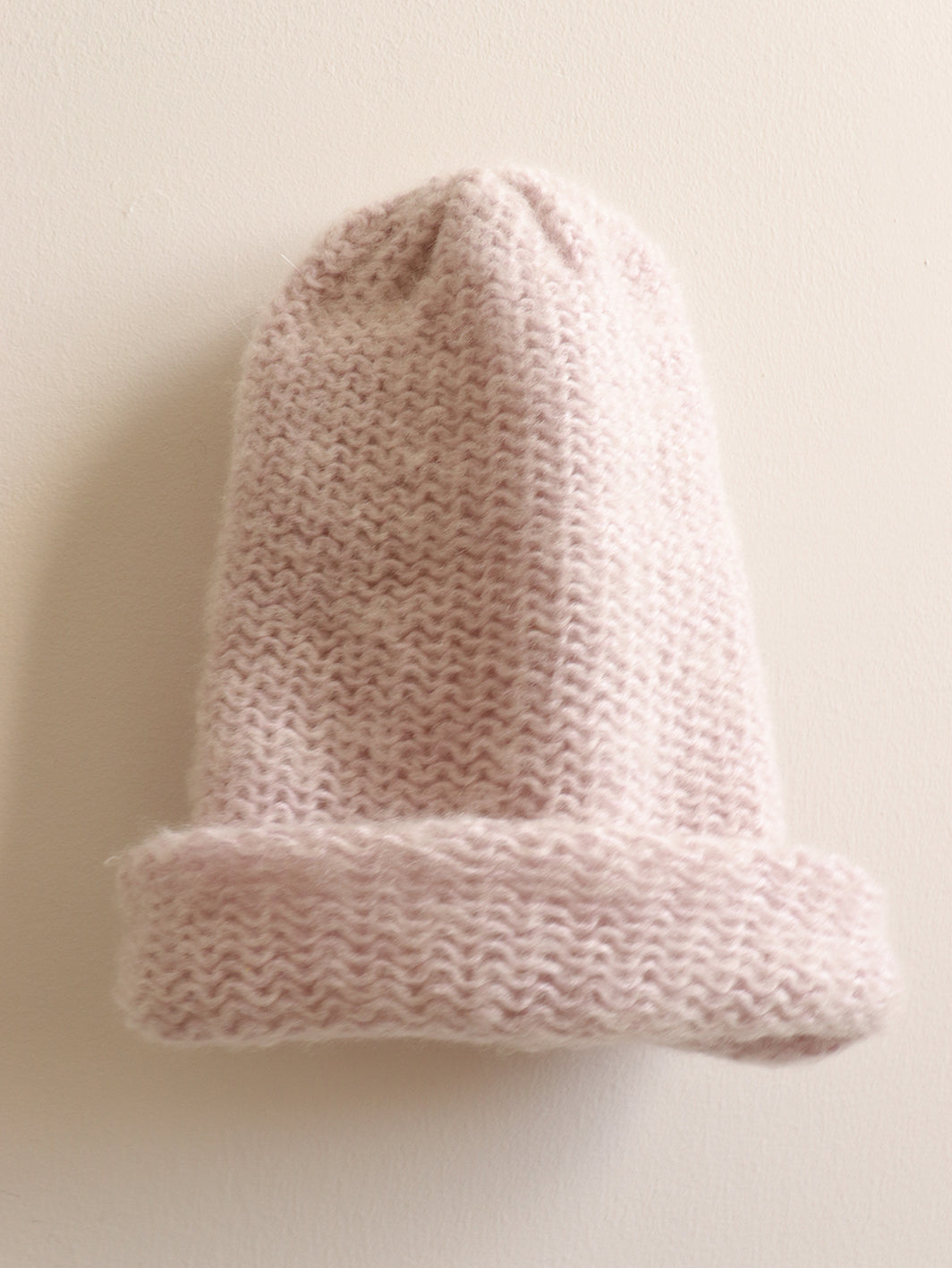 Cashmere Hat - Pale Mauve+White