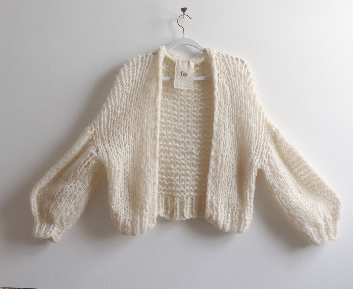 Wool - Cardi Balloon Sleeves - Natural