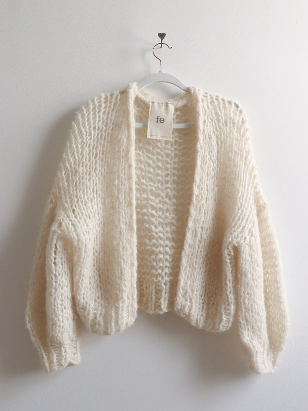 Wool - Cardi Balloon Sleeves - Natural