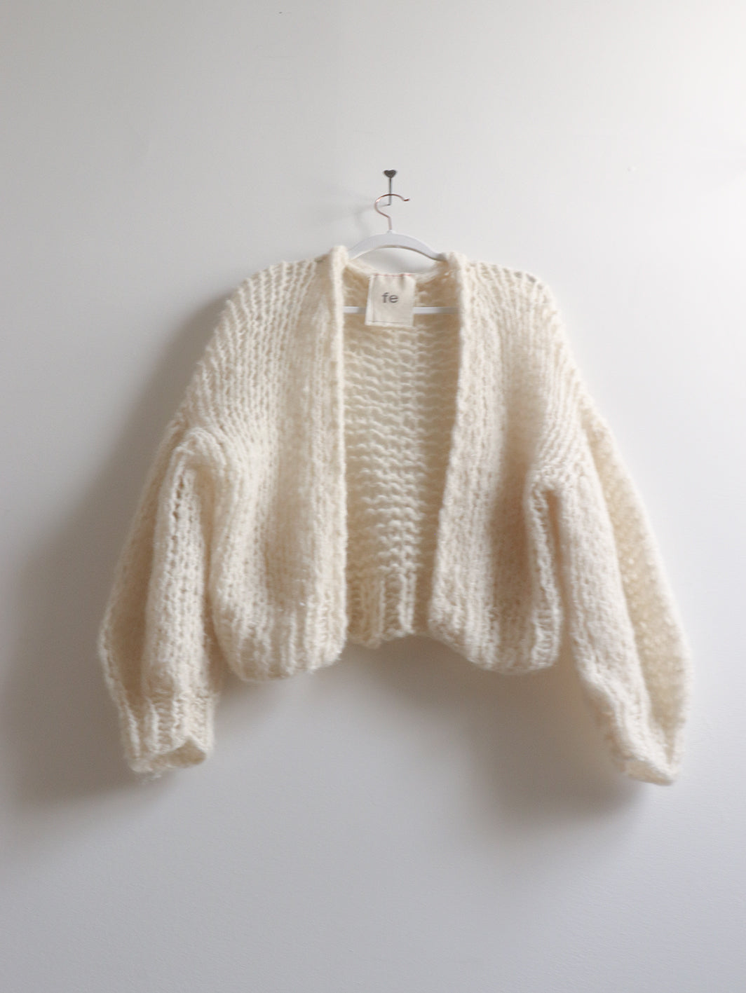 Wool - Cardi Balloon Sleeves - Natural