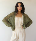 The Short Cotton Robe - Olive