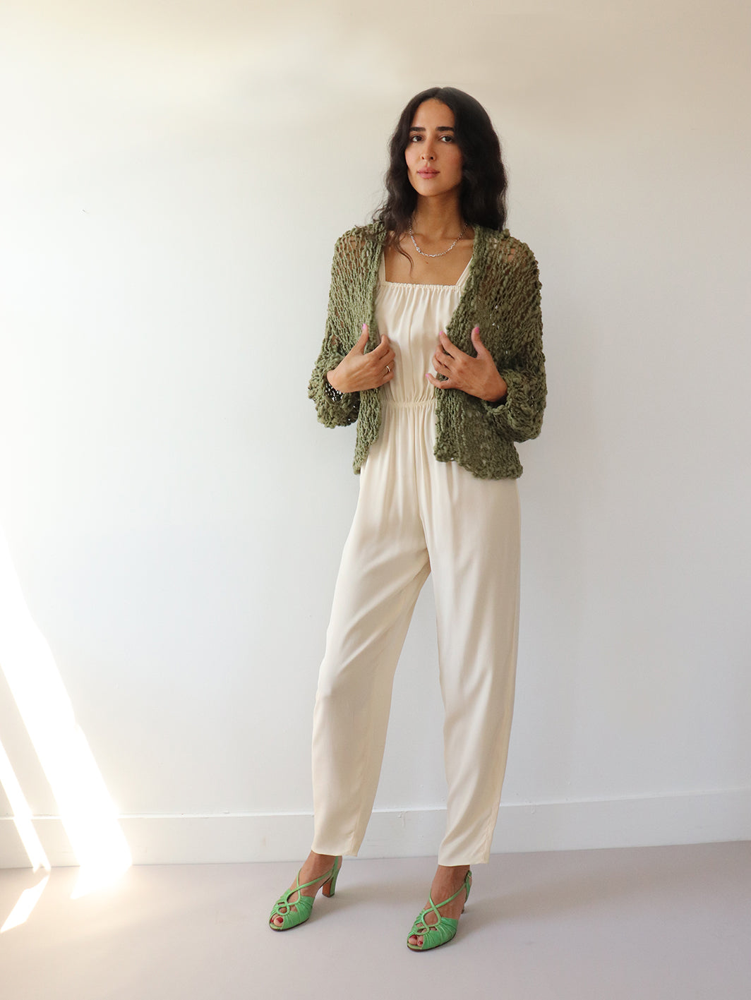 The Short Cotton Robe - Olive