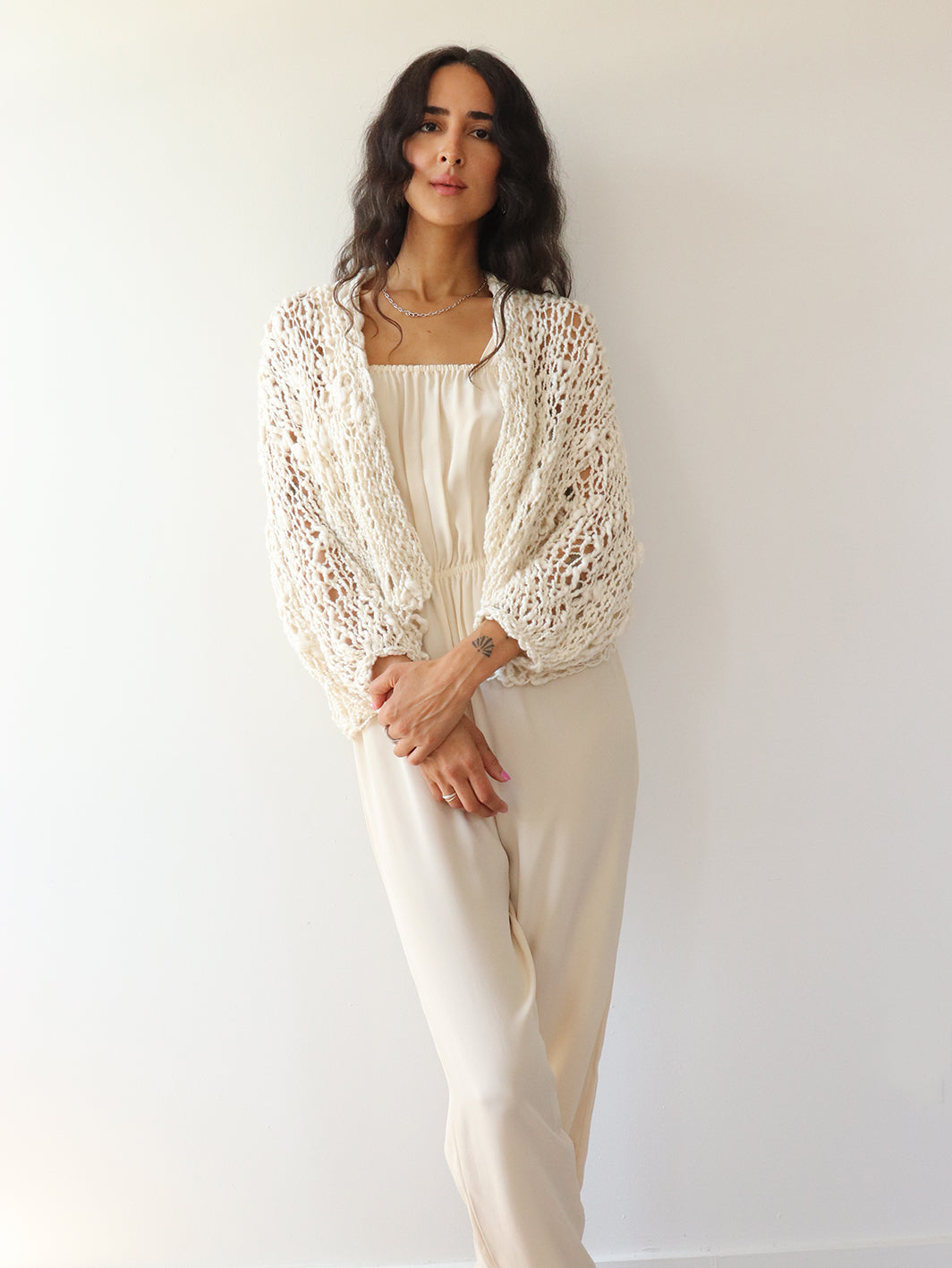 The Cropped Cotton Robe - Natural