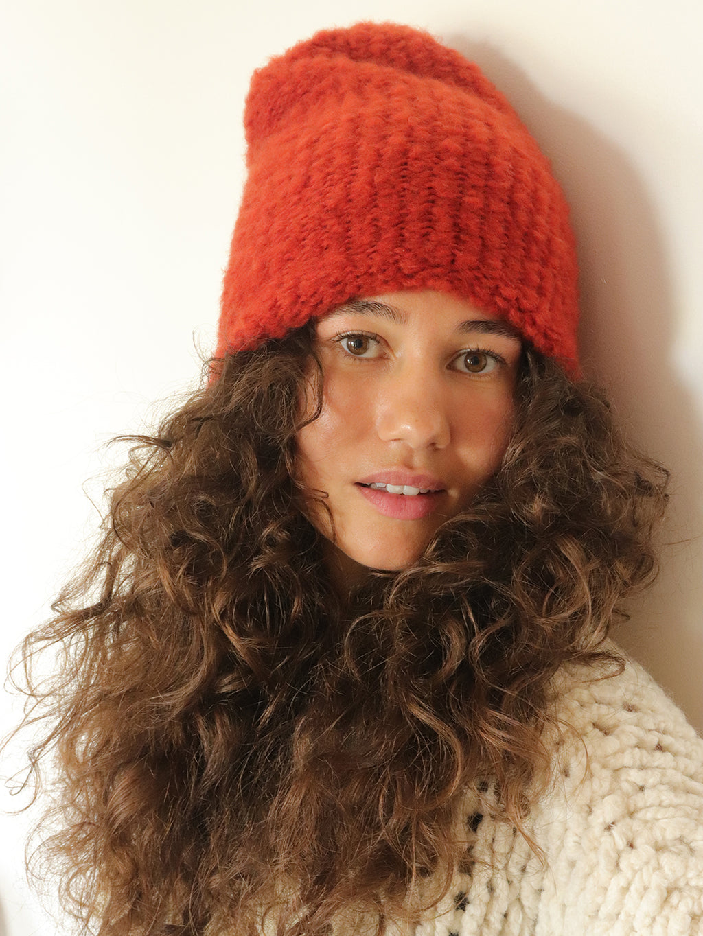 Virgin Wool Hat  - Tomato