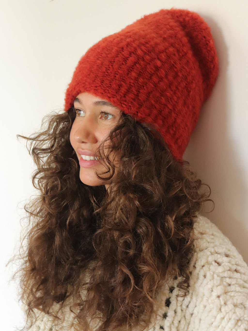 Virgin Wool Hat  - Tomato